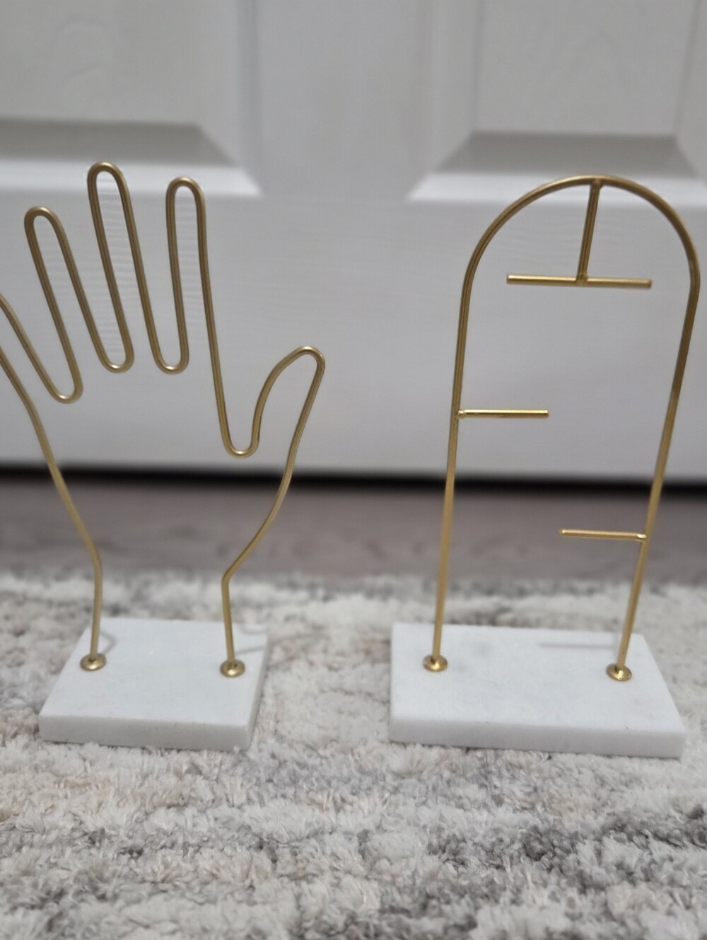 Jewelry Stand Marble And Gold Design